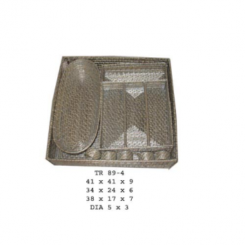 Bamboo & rattan tray